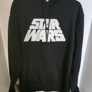 Disney Star Wars Hoodie Adult Medium Black: Raised Letters & Graphic On Back!